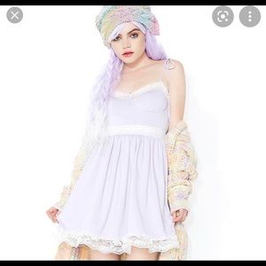 Dolls Kill Sugar Thrillz purple and white dress